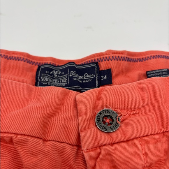 Southern tide vintage chino orange sz 34 shorts - Picture 2 of 5